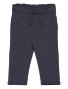 Elastic Waist Cotton Trousers Bottoms Trousers Navy Mango