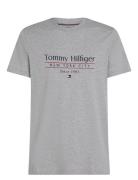 Hilfiger Center Stack Tee Tops T-Kortærmet Skjorte Grey Tommy Hilfiger