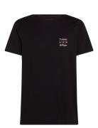 Hilfiger Stack Tee Tops T-Kortærmet Skjorte Black Tommy Hilfiger