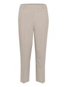 Kasakura Hw Cropped Pants Bottoms Trousers Straight Leg Beige Kaffe