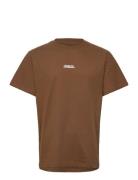 Cohen Brushed Tee Ss Tops T-Kortærmet Skjorte Brown Clean Cut Copenhag...