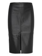 Faux-Leather Pencil Skirt Skirts Knee-length & Midi Skirts Black Mango