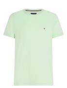 Stretch Slim Fit Tee Tops T-Kortærmet Skjorte Green Tommy Hilfiger