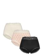 Brief High Emelie Lace 3 P Lingerie Panties High Waisted Panties Pink ...