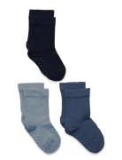 Sock 3 P Sb Solid Antislip Socks & Tights Socks Multi/patterned Lindex