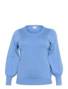 Kclizzy Ls Pullover Tops Knitwear Jumpers Blue Kaffe Curve