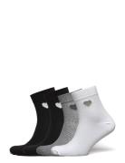 Sock High Ankle 4P Placed Hear Lingerie Socks Regular Socks Black Lind...