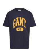 Gant 49 Arch Relaxed T-Shirt Tops T-Kortærmet Skjorte Navy GANT