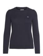 Classic Cotton C-Neck Tops Knitwear Jumpers Navy GANT