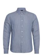 Classic Hemp Striped Shirt Tops Shirts Linen Shirts Blue Lexington Clo...