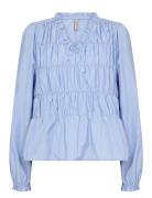 Sc-Onari Tops Blouses Long-sleeved Blue Soyaconcept
