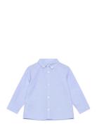 Oxford Cotton Shirt Tops Shirts Long-sleeved Shirts Blue Mango