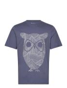 Regular Single Jersey Mountain Owl Tops T-Kortærmet Skjorte Blue Knowl...