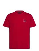 Hilfiger Stack Tee Tops T-Kortærmet Skjorte Red Tommy Hilfiger