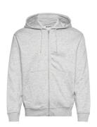 Standard Zip Hoodie Tops Sweatshirts & Hoodies Hoodies Grey Weekday