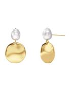 Pearl Signet Earrings Ørestickere Smykker Gold Edblad