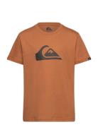 Ev Comp Logo Ss Yth Tops T-Kortærmet Skjorte Brown Quiksilver