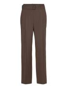 Belt Suit Trousers Bottoms Trousers Suitpants Brown Mango