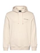 Loopback Embroidered Hoodie Tops Sweatshirts & Hoodies Hoodies Cream L...