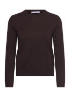 Wool-Blend Round-Neck Sweater Tops Knitwear Jumpers Brown Mango