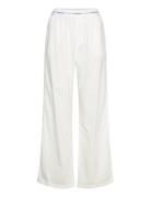 Logo Wb Poplin Pant Pyjamasbukser Hyggebukser White Calvin Klein