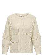 Caryrsa Life Ls Fringe O-Neck Knt Tops Knitwear Jumpers Cream ONLY Car...