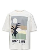 Osjartsy Life Ss Ovs Printed Tee Jrs Tops T-Kortærmet Skjorte White ON...