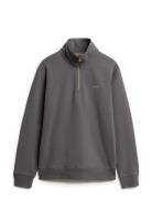 Essential Logo Henley Tops Knitwear Half Zip Jumpers Grey Superdry