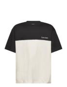 Color Block T-Shirt Tops T-Kortærmet Skjorte Beige Calvin Klein