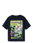 Nkmmus Minecraft Nreg Ss Top Noos Bfu Tops T-Kortærmet Skjorte Navy Na...