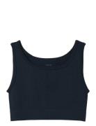 Nlffayle Rib Crop Tank Top Tops T-shirts Sleeveless Navy LMTD