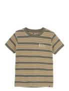 T-Shirt Stripe Tops T-Kortærmet Skjorte Khaki Green Daily 7
