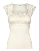 Rwbalta Ss Lace Top Tops T-shirts & Tops Sleeveless White Rosemunde