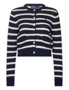 Striped Cotton-Blend Cardigan Tops Knitwear Cardigans Navy Polo Ralph ...