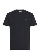 Texture Ss T-Shirt Tops T-Kortærmet Skjorte Black GANT