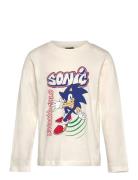 Tshirt Tops T-shirts Long-sleeved T-Skjorte Cream Sonic