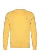 Classic Cotton C-Neck Tops Knitwear Round Necks Yellow GANT