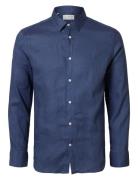 Slhregkylian-Linen Shirt Ls Classic Noos Tops Shirts Casual Blue Selec...