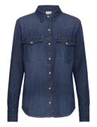 Regular Western Shirt Tops Shirts Denim Shirts Blue Lee Jeans