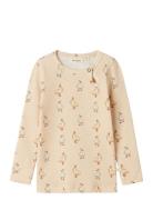 Nmfgavo Eli Ls Slim Top Lil Tops T-shirts Long-sleeved T-Skjorte Beige...