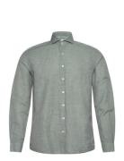 1927: Cotton/Lin Shirt Wf L/S Tops Shirts Linen Shirts Green Lindbergh...