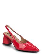 Biamaralyn Slingback Patent Shoes Heels Pumps Sling Backs Red Bianco