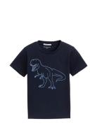 Printed T-Shirt Tops T-Kortærmet Skjorte Navy Tom Tailor