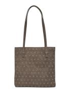 Die-Cut Leather Shopper Bag Shopper Taske Brown Mango