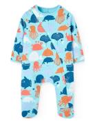 Knit Play Suit Printed Langærmet Body Blue Boboli