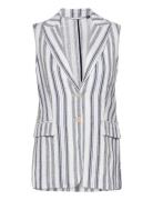 O2. Stripe Sleeveless Blazer Blazers Sleeveless Blazers White GANT