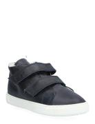 Velcro High Top Fur Sneaker High-top Sneakers Blue Pom Pom