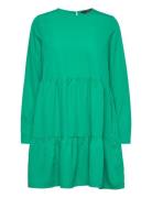 Vmfiona Ls Short Dress Wvn Lt Kort Kjole Green Vero Moda