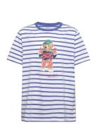 Polo Bear Striped Cotton Jersey Tee Tops T-Kortærmet Skjorte Blue Ralp...