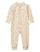 Birk Printed Pyjamas Jumpsuit Pyjamas Sie Jumpsuit Cream Liewood